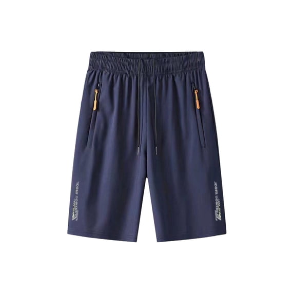USNSM (M-5XL) Men's Plus Size Athletic Running Shorts Gym Workout Quick Dry Lightweight Sports Basketball Shorts with Zipper Pockets Blue XL