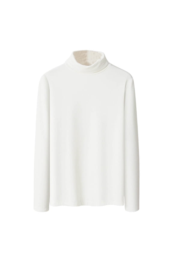 (M-5XL) Mens Big and Tall Mock Turtleneck T-Shirts Long Sleeve Casual Stretchy Pullover Solid Basic Lightweight Fleece Warm Tops White XXXL