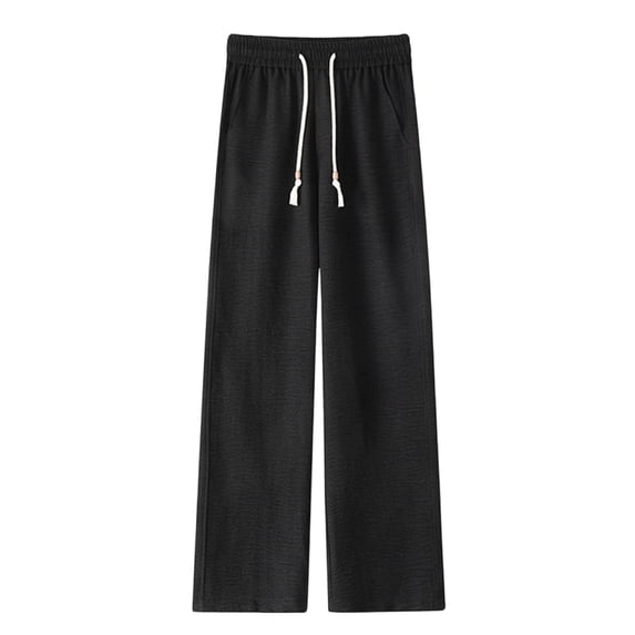 USNSM (M-5XL) Mens Plus Size Sweatpants Wide Leg Lounge Pants Pockets Open Bottom Elastic Drawstring Lightweight Breathable Joggers Black XXXXXL
