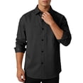 thumbnail image 1 of USNSM (M-5XL) Plus Size Men's Classic Long Sleeve Button-Down Shirt with Pockets Casual Work Loose Lightweight Tops Black XXXL, 1 of 9