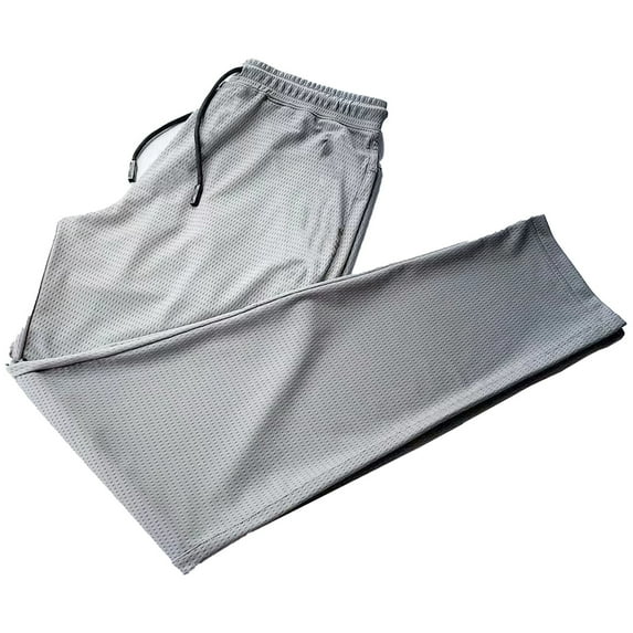 USNSM (M-5XL) Plus Size Men's Spring and Fall Thin Sports Running Jogging Pants Outdoor Casual Pants Sweatpants Gray XXXXXL