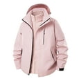 thumbnail image 1 of USNSM (M-5XL) Plus Size Men's Waterproof Hooded Jacket Lightweight Mountain Sports Outdoor Trench Softshell Windproof Jacket for Hiking Pink XXXXXL, 1 of 9