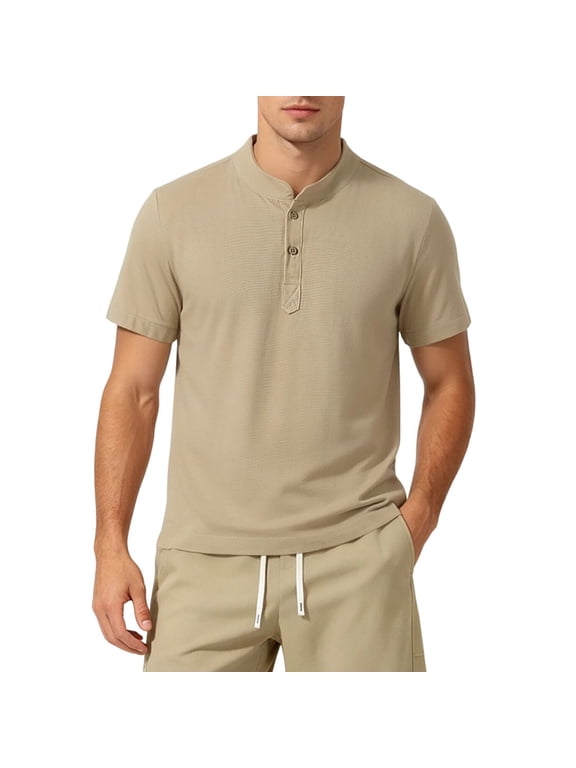 Collarless Button Mens