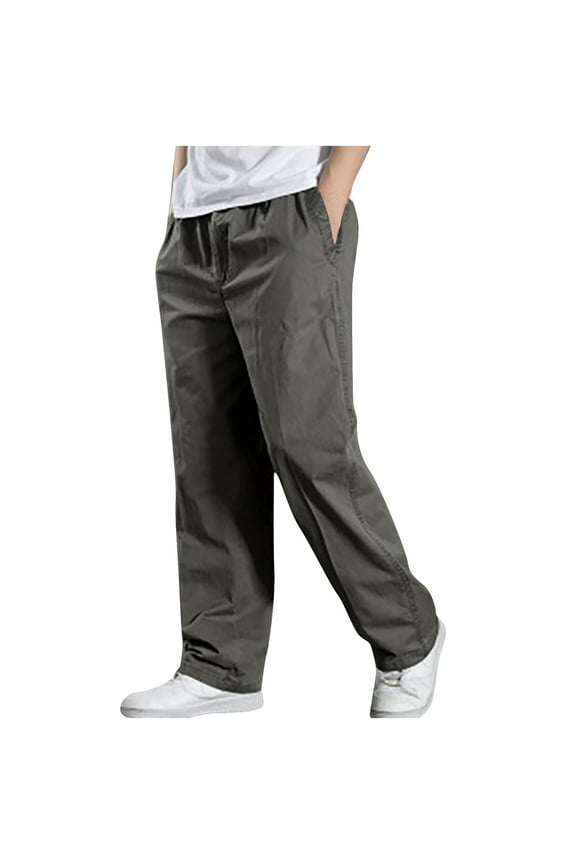 (M-6XL) Big and Tall Men's Relaxed Fit Cargo Pants Baggy Straight Leg Pant Outdoor Sweatpants Outdoor Loose Comfy Casual Trouser Dark Gray XL