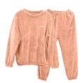 thumbnail image 1 of USNSM Mans Solid Color Fall Winter Thick Velvet Warm Loungewear Sleepwear Soft Comfortable Long Sleeves Pajama Set Pink L, 1 of 6