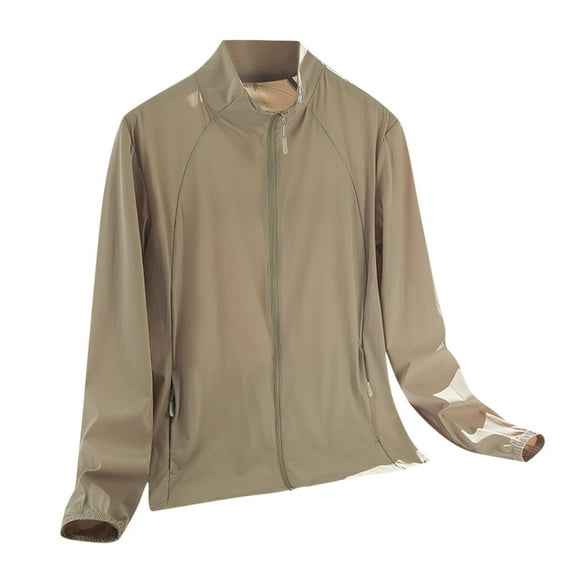 USNSM Men Big and Tall Full Zip UPF 50 Sun Protection Hoodie Jacket Long Sleeve Lightweight Breathable UV Shirts with Pockets Green XXXXXL