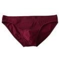 thumbnail image 1 of USNSM Men Casual Solid Solor Briefs Fashion Stretchy Mid-Rise Waist Underwear Soft Comfortable Breathable Thong Briefs Wine XXL, 1 of 3