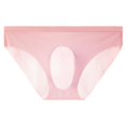 thumbnail image 1 of USNSM Men Seamless Underwear Ice Silk Sexy See-Through Briefs Underwear Shorts Ultra-Thin Mini Bikini Pink XXXL, 1 of 2