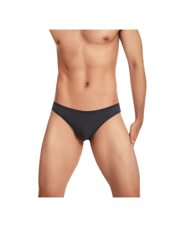 Men Solid Color Briefs Thin Modal U Pouch Male Brief Breathable Bikini Shorts Quick Dry Underpants Underwear Black L