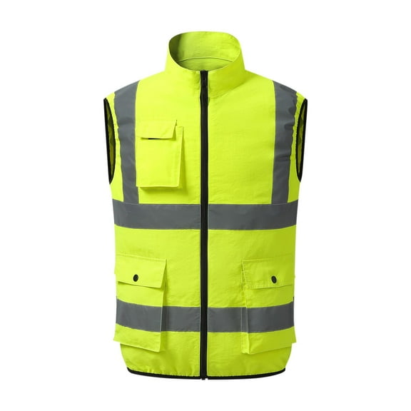 USNSM Men and Women Air Conditioning Clothing Reflective Safety Vest Cooling USB Charging Cooling Summer Lightweight Work Jacket Green XXL