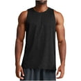 thumbnail image 1 of USNSM Men's Active Quick Dry Stretch Lightweight Gym Tank Top Sleeveless Tank Tops Crewneck Solid Color Loose Fit Shirt Black XL, 1 of 4