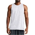 thumbnail image 1 of USNSM Men's Active Quick Dry Stretch Lightweight Gym Tank Top Sleeveless Tank Tops Crewneck Solid Color Loose Fit Shirt White S, 1 of 9