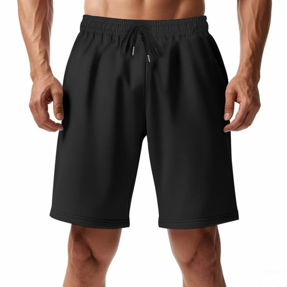 USNSM Men's Basketball Shorts Solid Color Athletic Gym Shorts with Zip Pockets Lightweigh Quick Dry Mesh Workout Shorts Black XXL