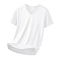 thumbnail image 1 of USNSM Men's Big and Tall Workout Shirts, Short Sleeve V Neck Sport Tops Mesh Quick Dry Moisture Wicking Athletic Tees White M, 1 of 9