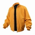thumbnail image 1 of USNSM Men's Bomber Jacket Fashion Stylish Lightweight Windbreaker Casual Solid Color Stand Up Collar Jackets for Men Yellow XXXL, 1 of 3