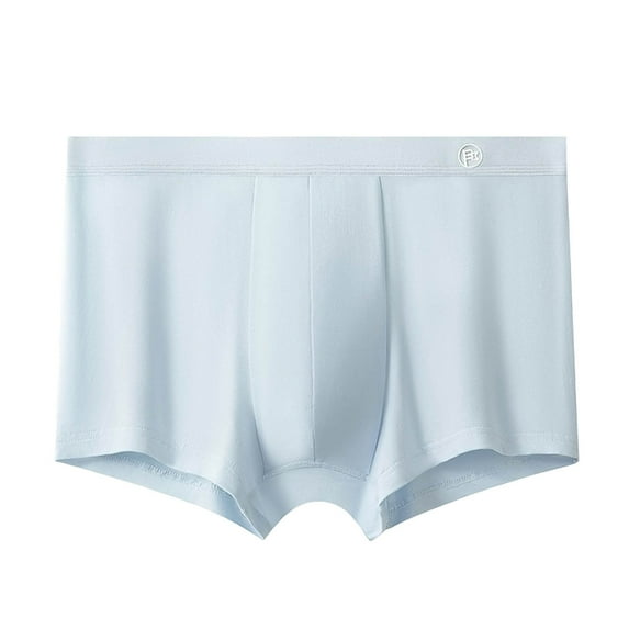 USNSM Men's Boxer Briefs Ice Silk Underwear Stretch Boxer Shorts Breathable Elastic Oversized Men Panties Underpants Light Blue XL