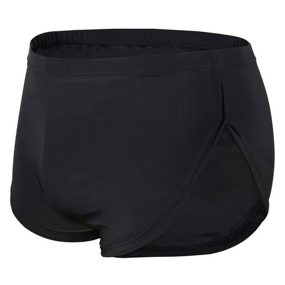 USNSM Men's Boxer Briefs Ice Silk Underwear Stretch Boxer Shorts Breathable Elastic Oversized Solid Color Panties Underpants Black XL