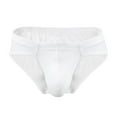 thumbnail image 1 of USNSM Men's Brief Underwear Ice Silk Low Waist Underwear U Convex Bikini Underpants Comfortable Breathable Underwear White L, 1 of 4
