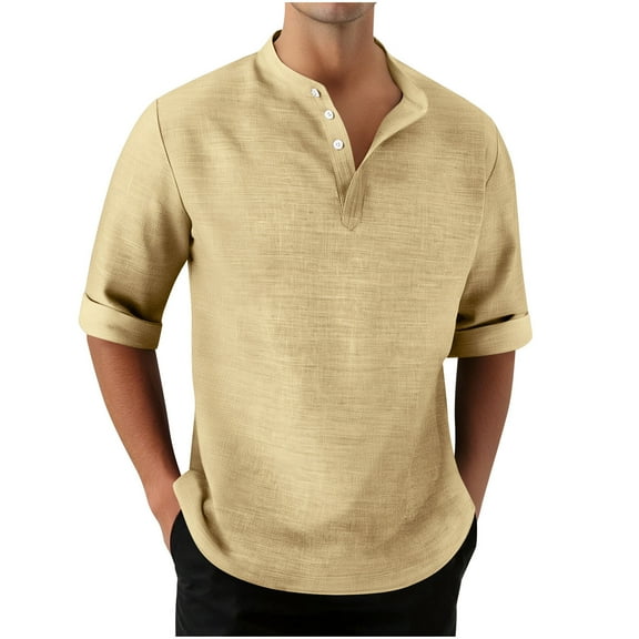 USNSM Men's Button Down Short Sleeve Shirt Classic Fit Casual Cotton Textured Summer Beach Vacation Shirts with Pocket Yellow XL