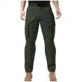 thumbnail image 1 of USNSM Men's Cargo Pants Casual Outdoor Stretch Multi-Pocket Slim Fit Trousers Full Length Straight Leg Pants Army Green XL, 1 of 9