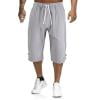 thumbnail image 1 of USNSM Men's Cargo Pants Fitness Exercises Capri Shorts Drawstring Workout Training Hiking Work Casual Knee Length Shorts Gray XL, 1 of 7