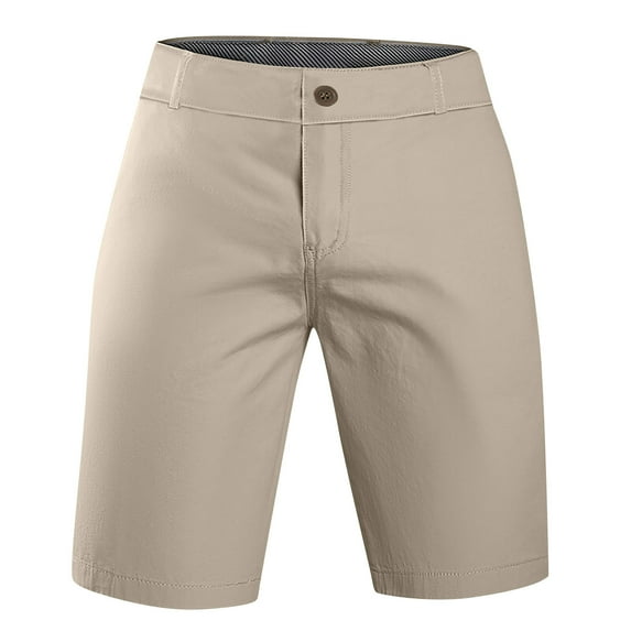 USNSM Men's Casual Shorts 7" Lightweight Golf Shorts Solid Color Plus Size Multi-Pocket Quick Dry Breathable Work Shorts Beige 38