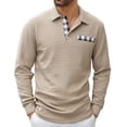 thumbnail image 1 of USNSM Men's Casual Stylish Knit Shirts Long Sleeved Button-Down Pocket Sweater Lightweight Fashion Collared T Shirts Yellow S, 1 of 9
