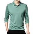 thumbnail image 1 of USNSM Men's Classic Fit Long Sleeve Golf Shirts Athletic Casual Travel Performance Collared Shirt Lightweight Soft Comfy Solid Tees Green L, 1 of 6