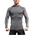 thumbnail image 1 of USNSM Men's Compression Shirts Long Sleeve Athletic Workout Tops Gym Lightweight Breathable Sports Baselayers Gray S, 1 of 4