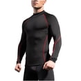 thumbnail image 1 of USNSM Men's Compression Shirts Long Sleeve Athletic Workout Tops Gym Lightweight Breathable Sports Baselayers Red S, 1 of 8