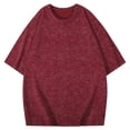 thumbnail image 1 of USNSM Men's Cotton T-Shirts Oversized Unisex Short Sleeves Casual Loose Breathable Comfortable Wash Solid Basic Tee Tops Red M, 1 of 5
