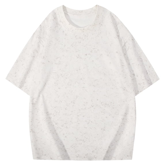 USNSM Men's Cotton T-Shirts Oversized Unisex Short Sleeves Casual Loose Breathable Comfortable Wash Solid Basic Tee Tops White XXXL