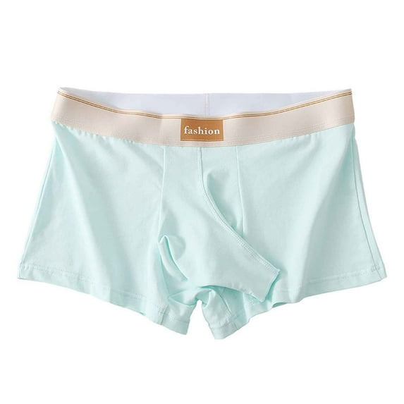 USNSM Men's Cotton Underwear Trunk Soft Comfortable Breathable Mesh Bulge Pouch Boxer Briefs Green M