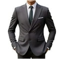 thumbnail image 1 of USNSM Men's Double Breasted Suit Blazer Slim Fit Solid Color Sport Coat Jacket for Business, Wedding, Prom, Formal Events Gray S, 1 of 3