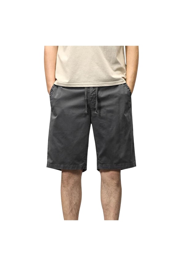 Men's Drawstring Cargo Shorts with Personalized Pockets Relaxed Fit Adjustable Elastic Outdoor Sports Casual Short Gray S