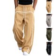 thumbnail image 1 of USNSM Men's Drawstring Elastic Waist Sports Pants Wide Leg Loose Trousers Soft Cozy Breathable Lightweight Casual Business Daily Wear Yellow M, 1 of 6