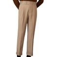 thumbnail image 1 of USNSM Men's Dress Pants Formal Business High Waist Buckle Full Length Suit Trousers Flat Front Straight Leg Pants with Pockets Khaki M, 1 of 8