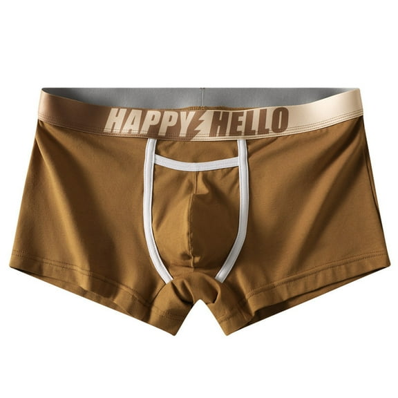 USNSM Men's Fashion Soft Breathable Comfortable Close Fitting Underpants Comfortable Briefs Brown L