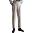 thumbnail image 1 of USNSM Men's Formal Business Dress Pants Urban Stylish High Rise Buckle Suit Pants Pleat Front Straight Leg Trousers with Pockets Beige M, 1 of 8
