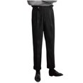 thumbnail image 1 of USNSM Men's Formal Business Dress Pants Urban Stylish High Rise Buckle Suit Pants Pleat Front Straight Leg Trousers with Pockets Black M, 1 of 8