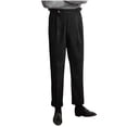 thumbnail image 1 of USNSM Men's Formal Business Dress Pants Urban Stylish High Rise Buckle Suit Pants Pleat Front Straight Leg Trousers with Pockets Black XL, 1 of 8