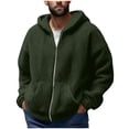 thumbnail image 1 of USNSM Men's Fuzzy Sherpa Hoodie Sweatshirt Long Sleeve Full Zip Soft Fleece Jackets Warm Winter Hooded Outwear Green XL, 1 of 5