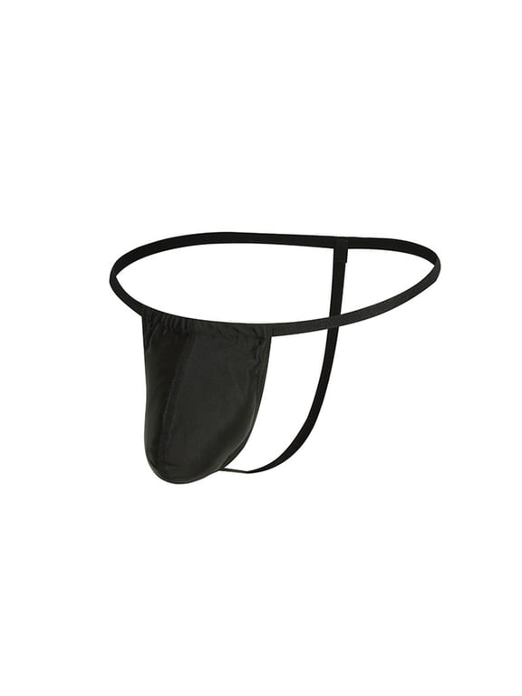 Men's G-strings Underwear Low Rise Convex Pouch T-back Thongs Briefs Lingerie Black M