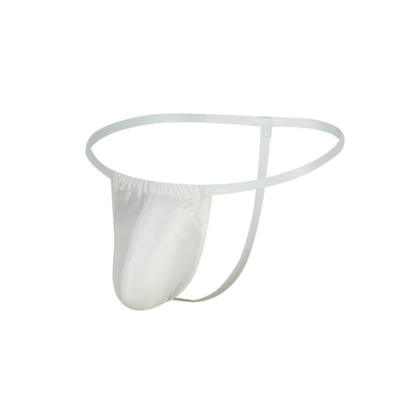 USNSM Men's G-strings Underwear Low Rise Convex Pouch T-back Thongs Briefs Lingerie White S