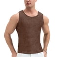 thumbnail image 1 of USNSM Men's Glitter Tank Top Sleeveless Mesh Shirt Slim Fit Muscle Tees Sparkly Disco Tanks for Clubwear Waistcoat Brown S, 1 of 5