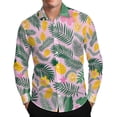 thumbnail image 1 of USNSM Men's Hawaiian Shirt Long Sleeve Tropical Vacation Button Down Beach Floral Print Party Blouse Shirts Multicolor XXL, 1 of 7