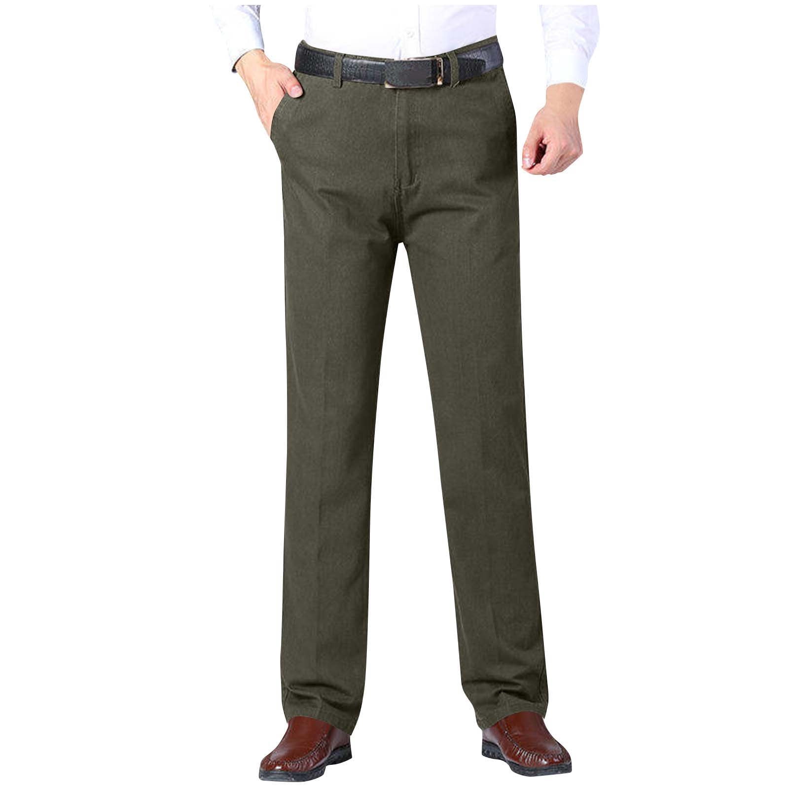 USNSM Men's High Waist Straight Slacks Expandable Waist Comfort Straight Pants  No Iron Business Casual Classic Fit Pants Gray XL - Walmart.com