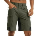 thumbnail image 1 of USNSM Men's Hiking Cargo Shorts Outdoor Summer Lightweight Quick Dry Elastic Waist Zipper Casual Shorts with Multi Pocket Green L, 1 of 7