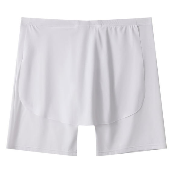 USNSM Men's Ice Silk Mesh Boxer Briefs Comfortable Breathable Performance Boxers for Men with Pouch Quick Dry Active Mens Underwear White XL