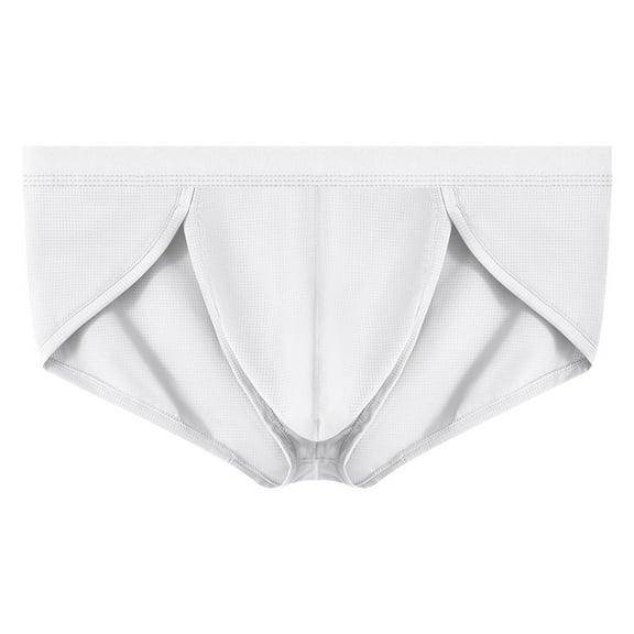 USNSM Men's Ice Silk Mesh Boxer Briefs Comfortable Breathable Performance Boxers for Men with Pouch Quick Dry Active Mens Underwear White XXL